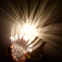 Testing light radiance with acrylic ribs