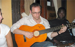 Playing guitar for friends