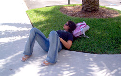 Relaxing under a tree